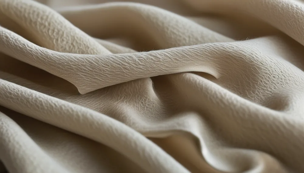 Close-up of luxurious fabrics like cashmere and silk
